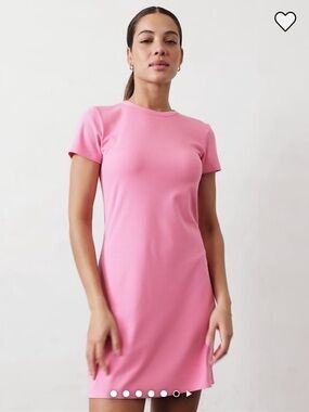 Athleta Signature Rib Tee Dress- Raphanus Pink
